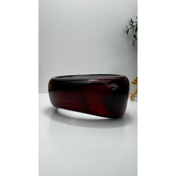 Vintage Red And Black Lucite Wide Bangle Bracelet 8.5” Retro Chunky Transparent - Picture 7 of 10